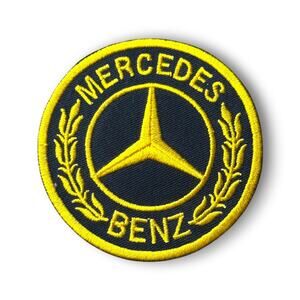 Mercedes Benz Three Pointed Star Laurel Wreath Embroidered Iron On Patch